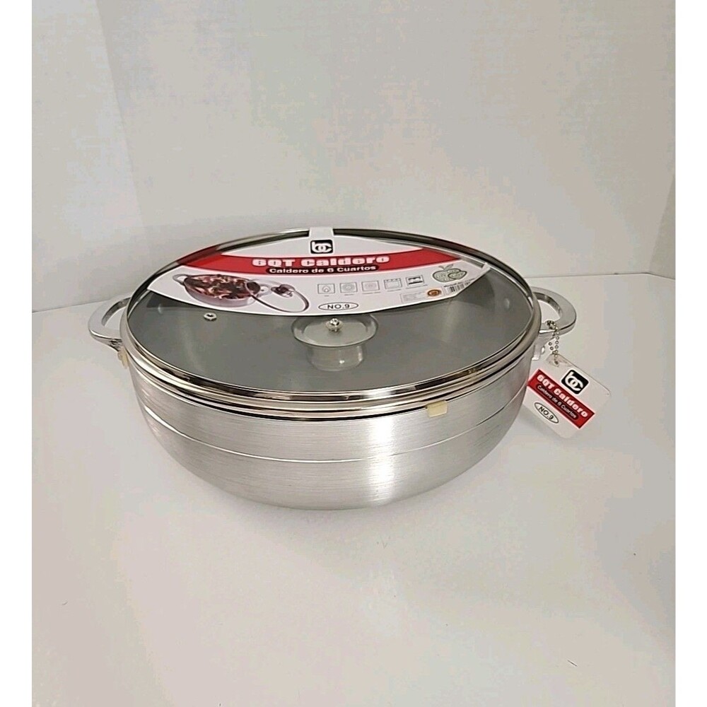 Bene Casa BC-17290 Aluminum Caldero Pot 6 Qt Silver (1-Unit) New